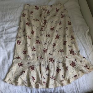 vintage hawaiian floral midi skirt